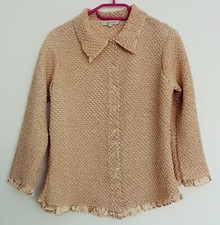 Chemise gaufree satin beige. Jacqueline Riu. Taille 40