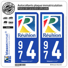 2 Stickers autocollant plaque