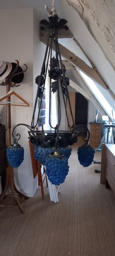 Lustre art déco fer forgé - fer,