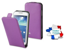 Housse Etui Coque Luxe Cuir Eco Slim Violet Pour Samsung GT Galaxy S4 Mini ...