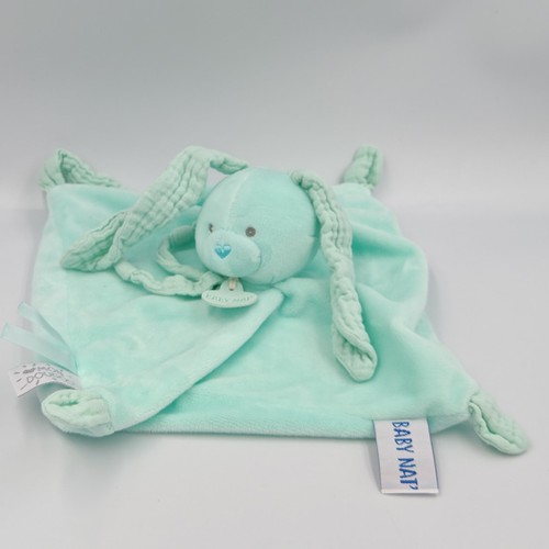 Doudou plat lapin bleu - , vert