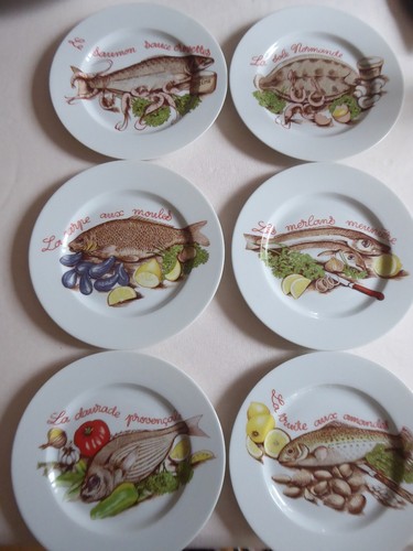 Assiettes poisson - 6, à