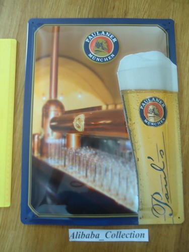 Plaque tole métal paulaner - tole,