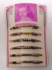 Lot 6 peignes anciens - Barettes à cheveux en celluloid sur plaquette 1930-40's