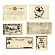1 Set 6 Diff. California Uniface 1782-1879 Reproduction Papier Monnaie