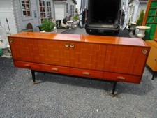 GRAND BUFFET BAS / ENFILADE TYPIQUE 1960/70 EN ACAJOU LAQUE