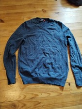 Pull Superdry Homme Taille S COL V MARINE COTON CACHEMIRE