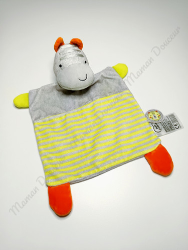 Doudou plat zèbre hippopotame - doudou,