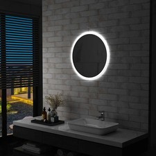 Miroir à LED pour Salle de Bain 80 cm Rond Mural Intérieur Maison vidaXL