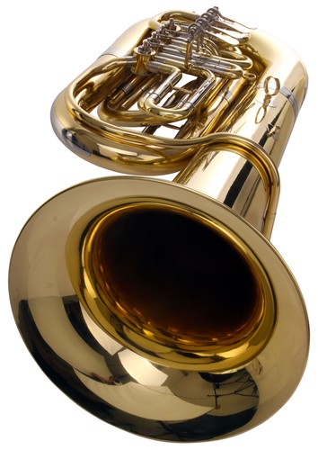 Tuba instrument vent - vent, cuivre