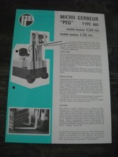 CATALOGUE/BROCHURE MICRO-GERBEUR PEG TYPE 801