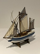 Maquette Bateau A Voile Bois Ancienne