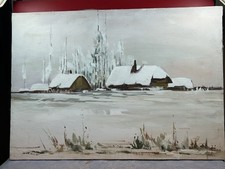 Huile sur toile "Brière sous