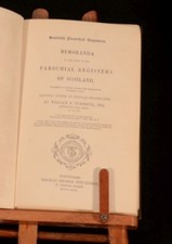 1849 Scottish Parochial Registers Memoranda Scotland William Turnball First Ed