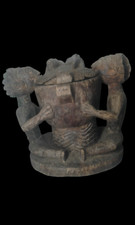 Art africain-Africa art-Tribal art: Pot-Masque-Statue Luba de la RDC 23 cm.