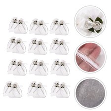 50pcs -cadeaux Organza Rose -cadeaux Favor de bijoux (blanc)