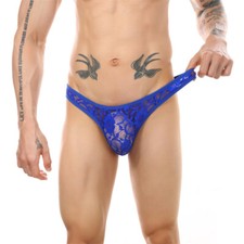 Lingerie Homme Cuir Dentelle String String Slips Sous-Vêtements Gay Pochette /