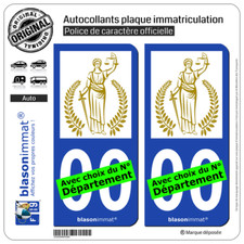 2 Stickers autocollant plaque