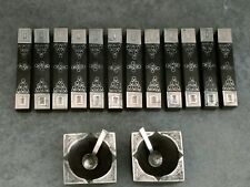  12 Porte-Couteaux et 2 Salerons de Mauritanie en ébène et Argent 