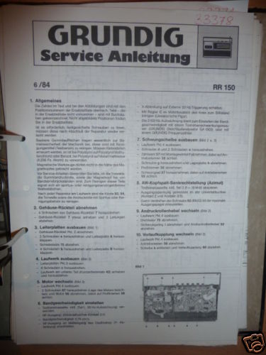 Service manuelle grundig - grundig, rr