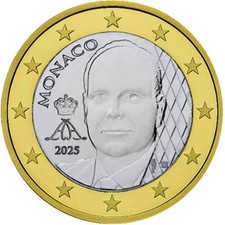 MONACO NEW Coin Piece 1 EURO 2025 - NEW FACE PRINCE ALBERT II - NEUVE UNC