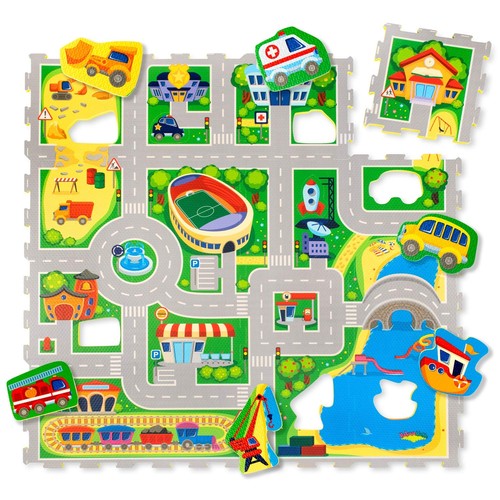 Tapis jeu voiture mousse - tapis,