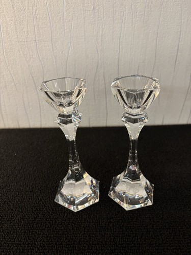 Paire bougeoirs cristal - de, en