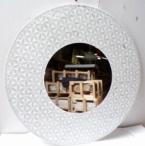 Miroir bois mosaïque - bois,