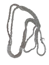 collier chaîne long sautoir fantaisie multi rangs argenté maille ronde neuf