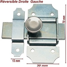 Serrure de Porte Verrou,Targette de Sécurité en Acier Zingué 70 x 30 mm         