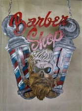 Enseigne métal salon de coiffure fait main boutique d'art maison loft chalet 