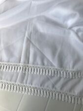 COUPON VOILAGE BLANC BRILLANT avec BORDURE GUIPURE de 150 x 88 cm de HAUTEUR 