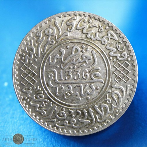 Maroc dirhams 1917 ah1336 - 5,