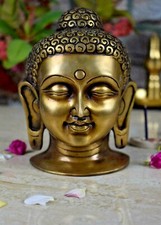 Lord Buddha Tête Laiton Idol