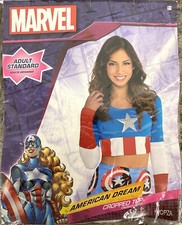 Marvel American Dream Cropped Top Adult Standard Halloween Costume