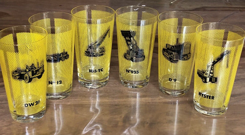 Verres vintage décor engins - 6,