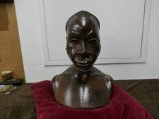 buste d'africain art déco en palissandre,poids 3,6kg,H 30cm