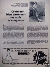 PUBLICITÉ 1960 HOOVER BALAI ET LA CIREUSE ÉLECTRIQUE - ADVERTISING 