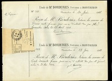reçu  m.lapierre  m caurréges cachet 21-6-1911     Me  Borderies à Montauban