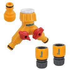 Hozelock Double Robinet Connecteur Adaptateur Tuyau d'arrosage Jardin et...