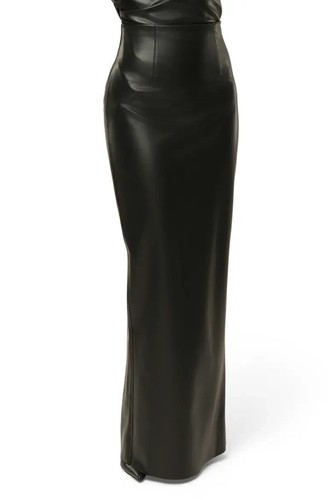 Jupe longue cuir mouton - longue, en