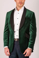 Veste Pour Homme Verte Élégante Luxe Tuxedo Designer En Velours Pour Soirée