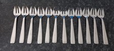 Lot de 12 fourchettes à huitres "Cailar" en inox longueur 13 cm TBE