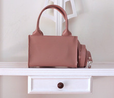 Sac à main bandoulière pour femme en cuir véritable élégant "Yoko" Rose Poudré