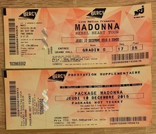 Madonna Ticket concert + Package Rebel Heart Tour - 10/12/ 2015 - Paris Bercy