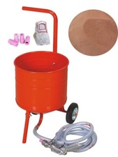 Sableuse mobile sur Roulettes 31,50L 23kg + Sac 20kg Abrasif Garnet Mesh 200A+