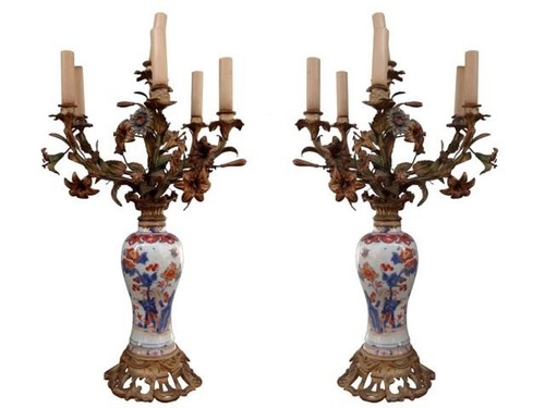Lampes imari montés bronze - lampes, en