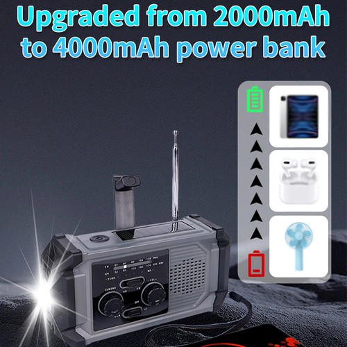 Radio manivelle 2000mah - radio, à