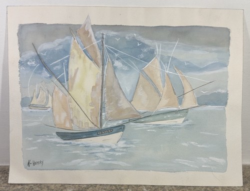 Aquarelle bretonne signée