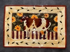 Plateau déco relief vache
